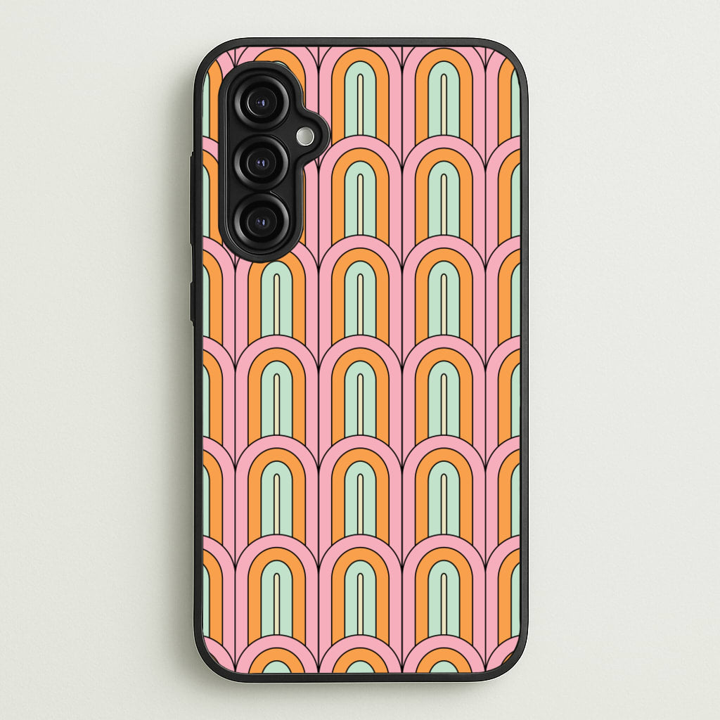 Pastel Retro Arches Pattern - Abstract Patterns Phone Case for Galaxy A14