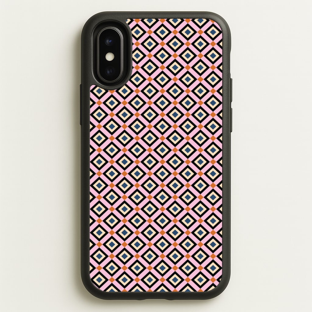 Retro Diamonds Pattern - Abstract Patterns Phone Case for iPhone X / XS