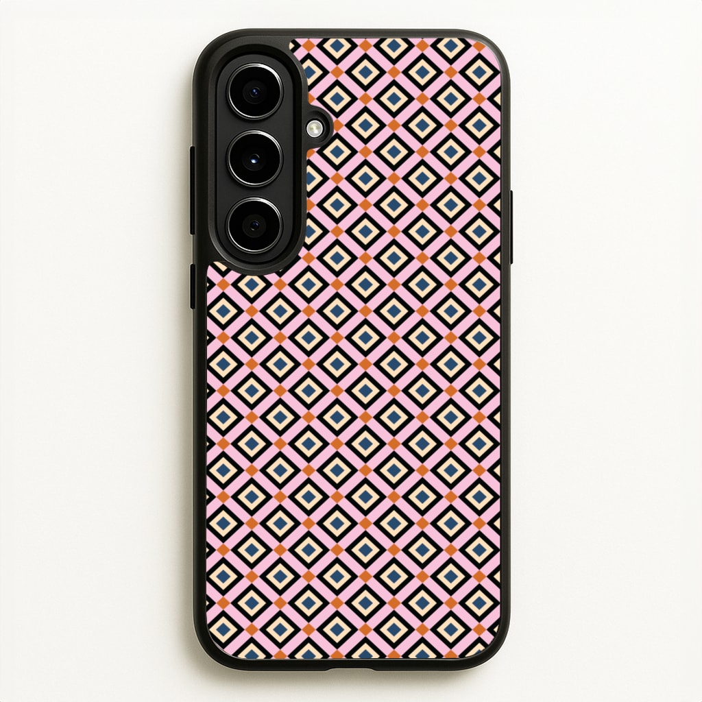 Retro Diamonds Pattern - Abstract Patterns Phone Case for Galaxy A56