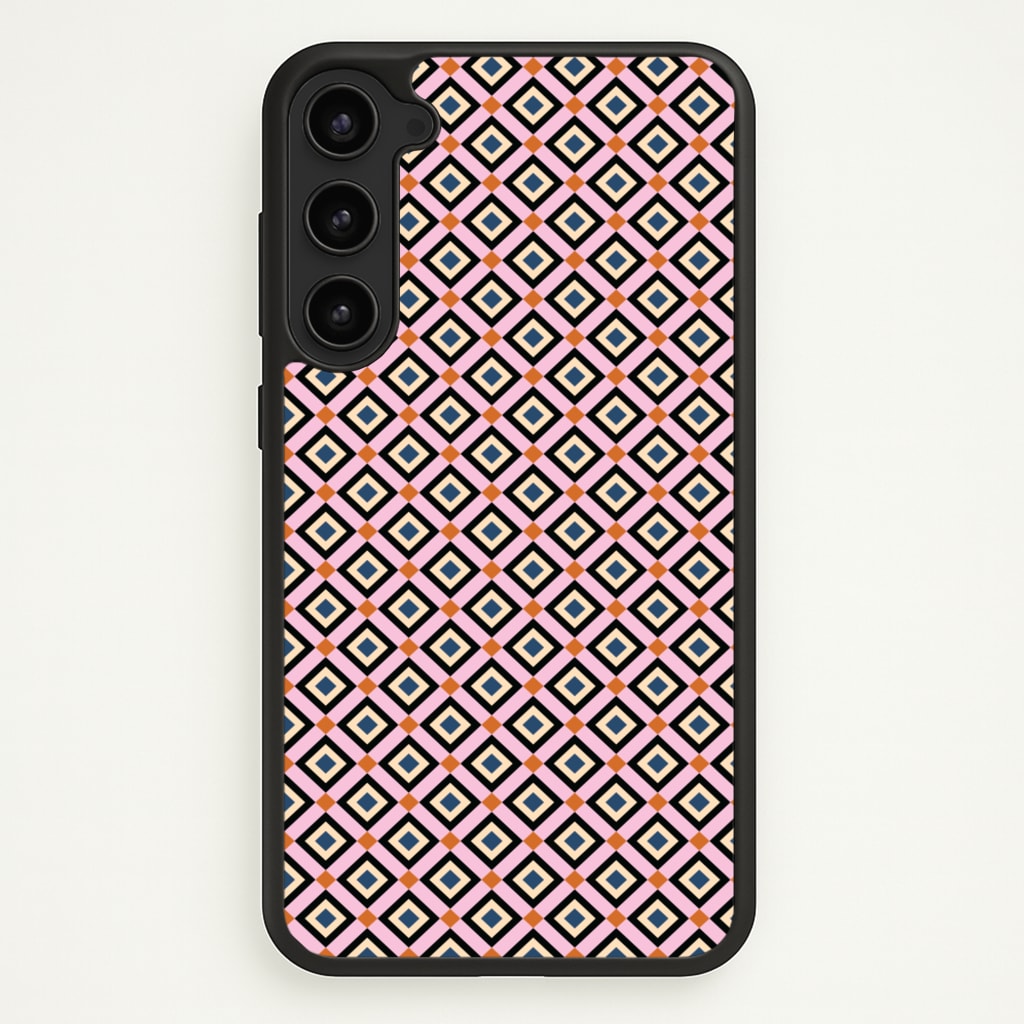 Retro Diamonds Pattern - Abstract Patterns Phone Case for Galaxy S23