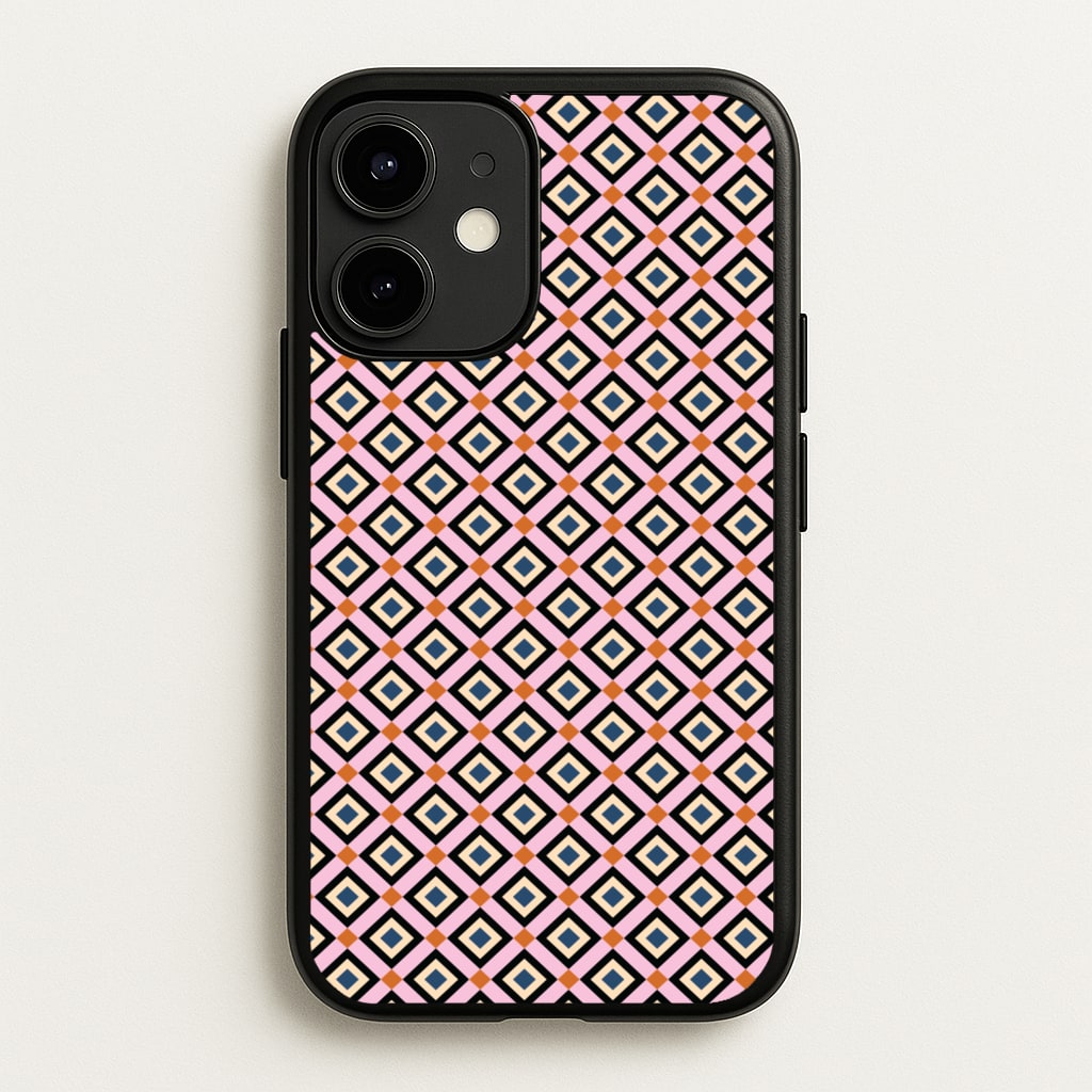 Retro Diamonds Pattern - Abstract Patterns Phone Case for iPhone 12 Mini