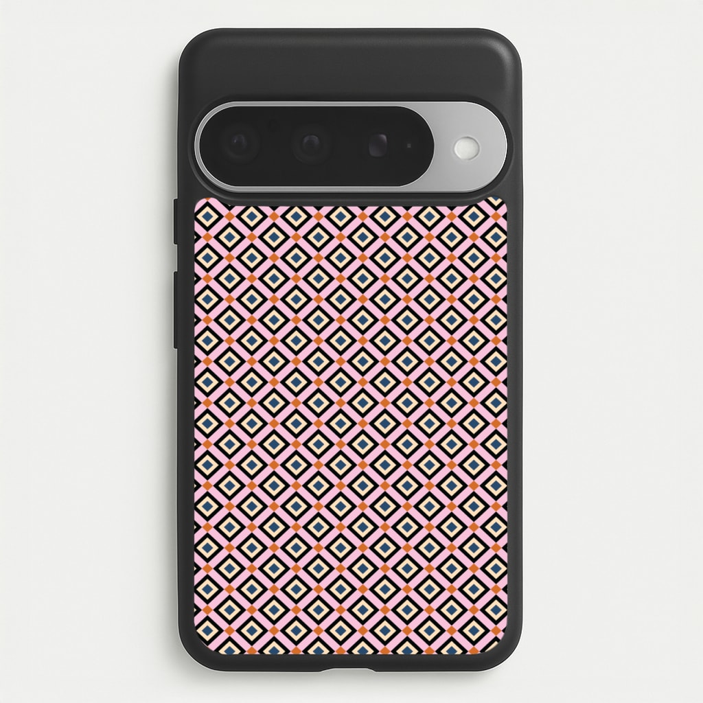 Retro Diamonds Pattern Phone Case for Google Pixel 10 Pro XL