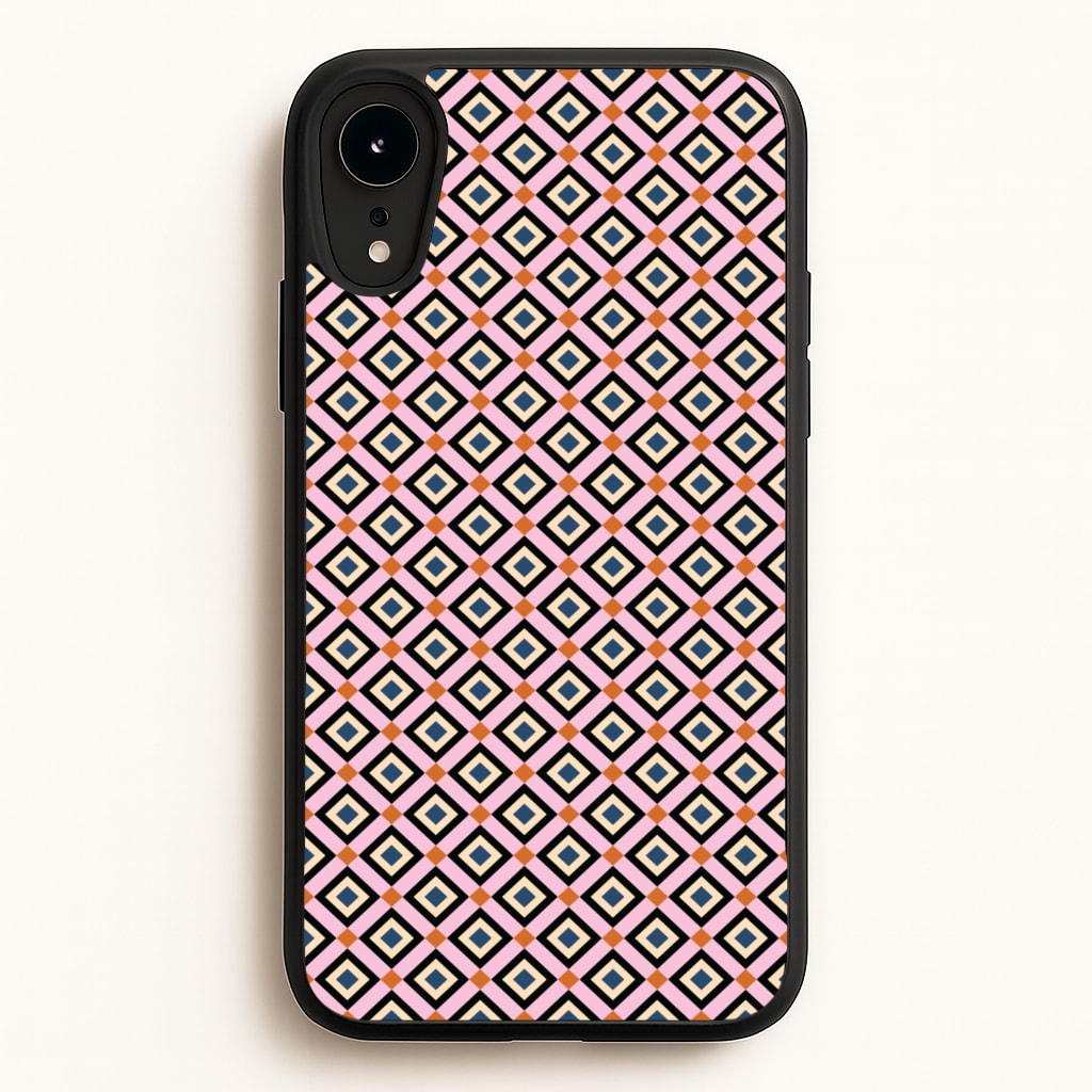 Retro Diamonds Pattern - Abstract Patterns Phone Case for iPhone XR