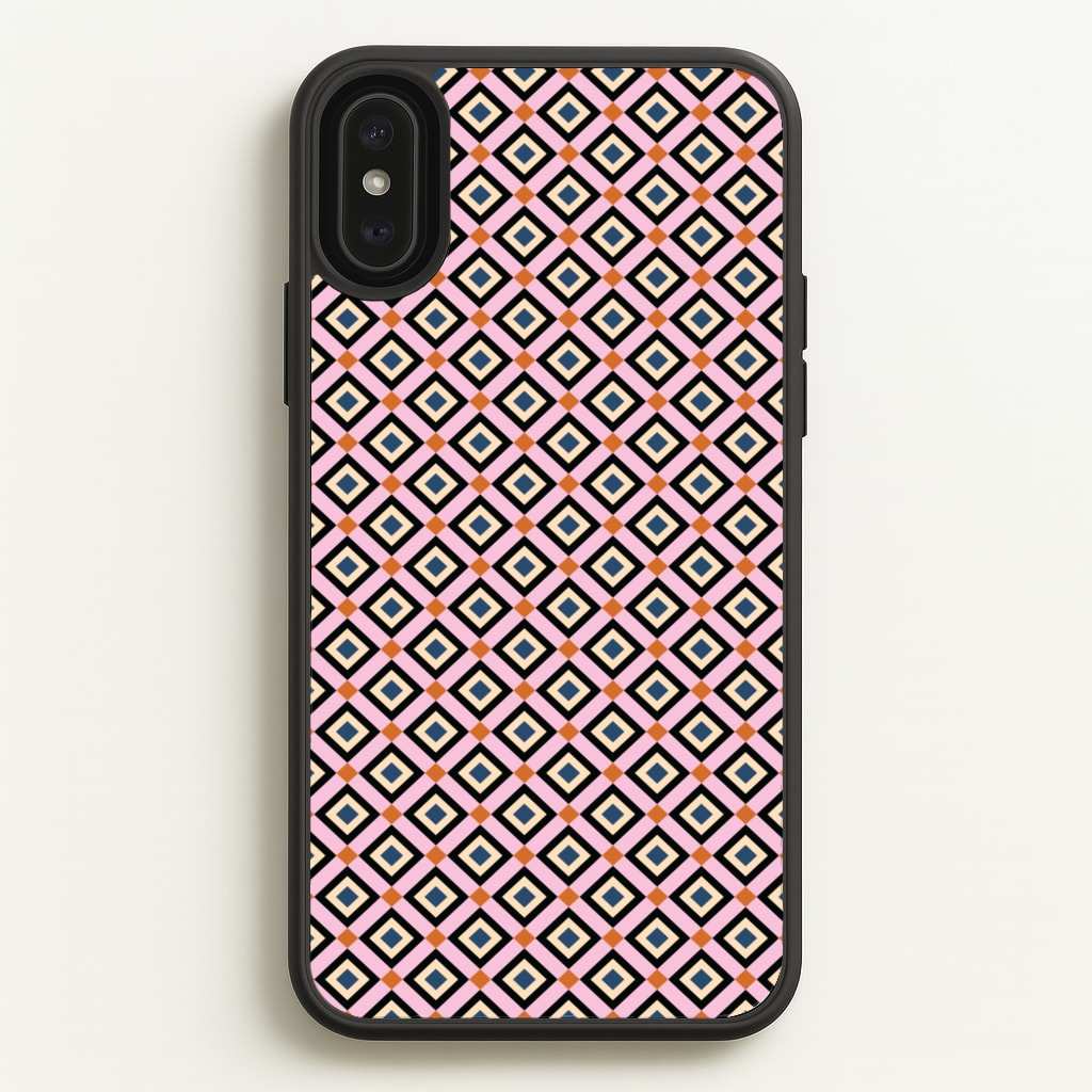 Retro Diamonds Pattern - Abstract Patterns Phone Case for iPhone XS Max