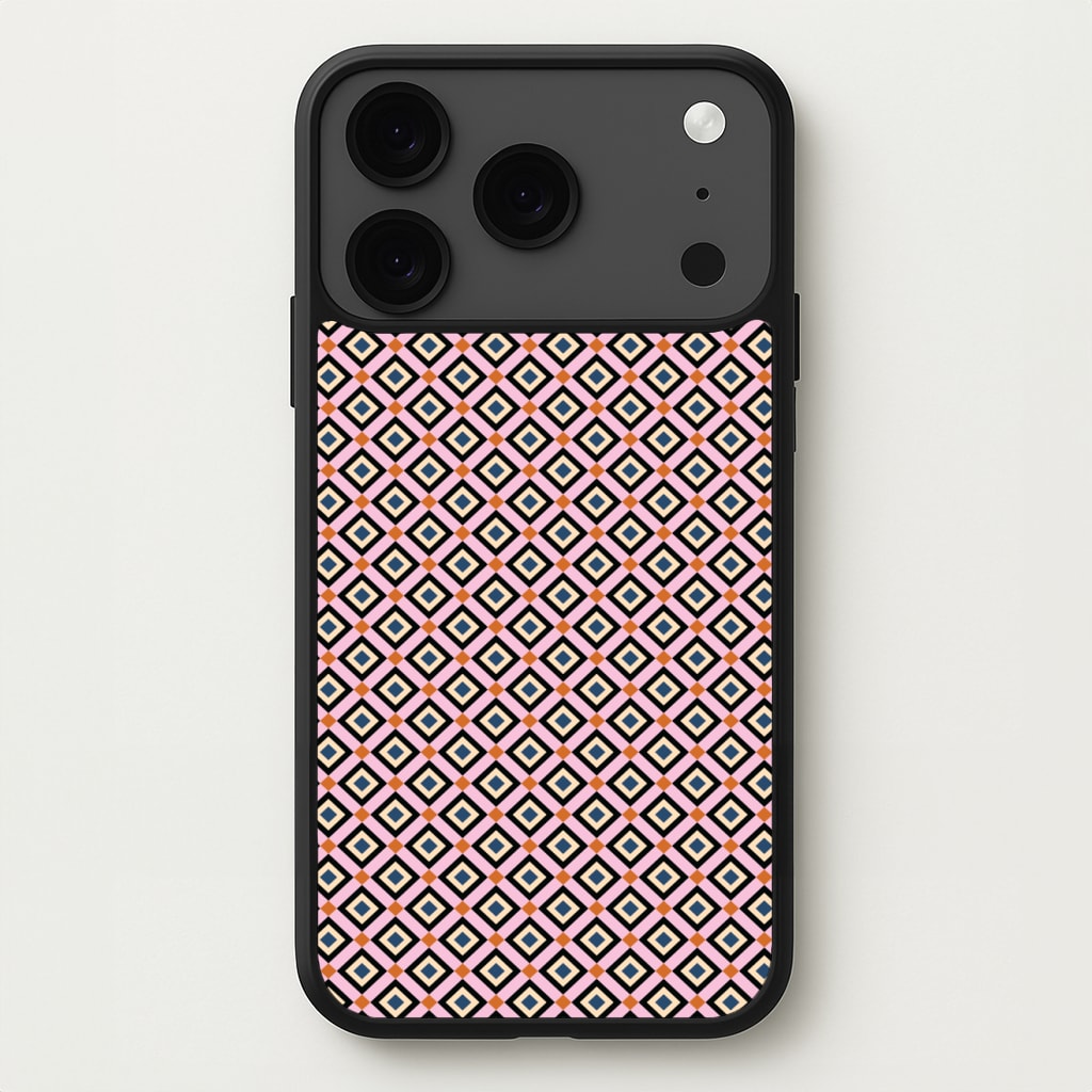 Retro Diamonds Pattern Phone Case for iPhone 17 Pro Max