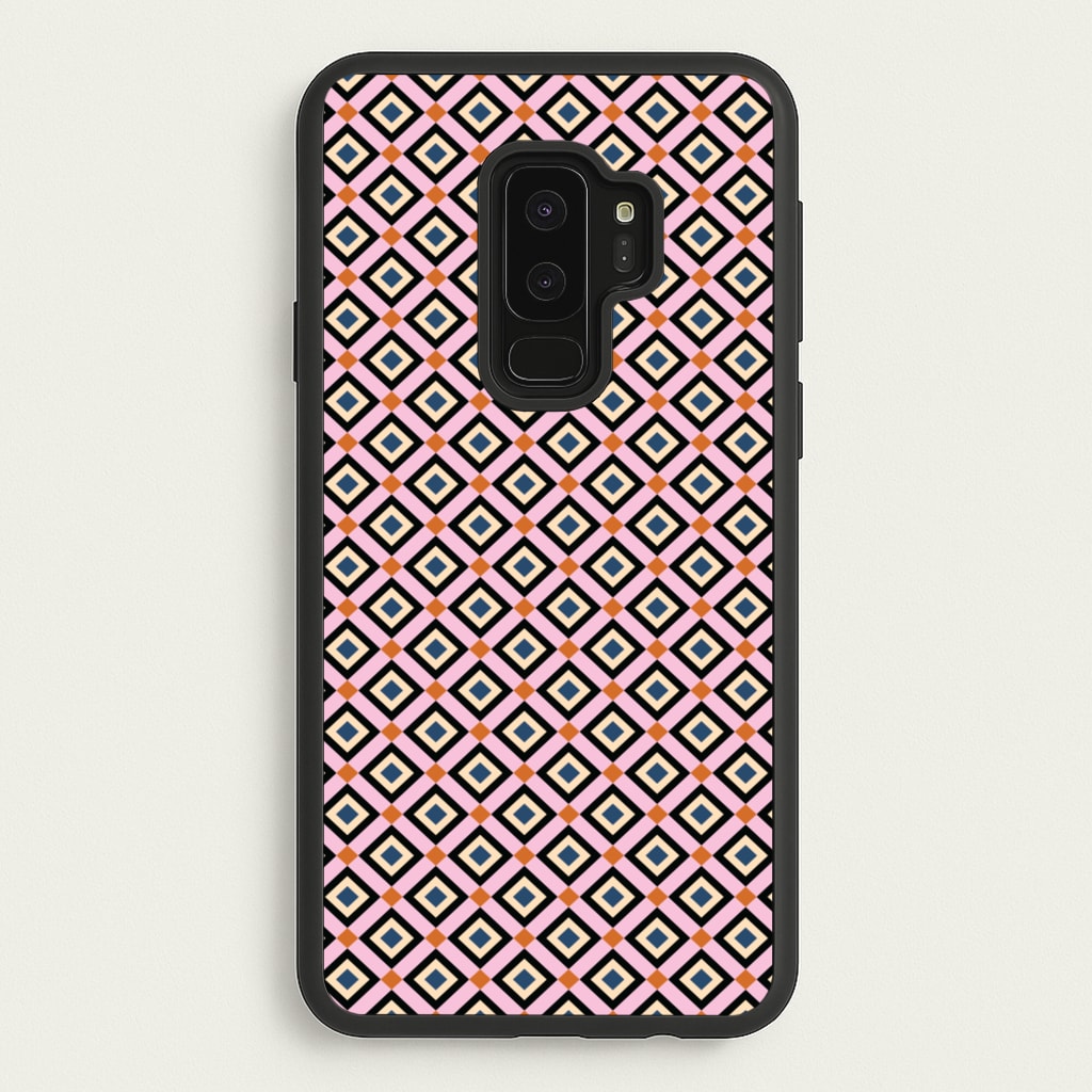 Retro Diamonds Pattern - Abstract Patterns Phone Case for Galaxy S9 Plus
