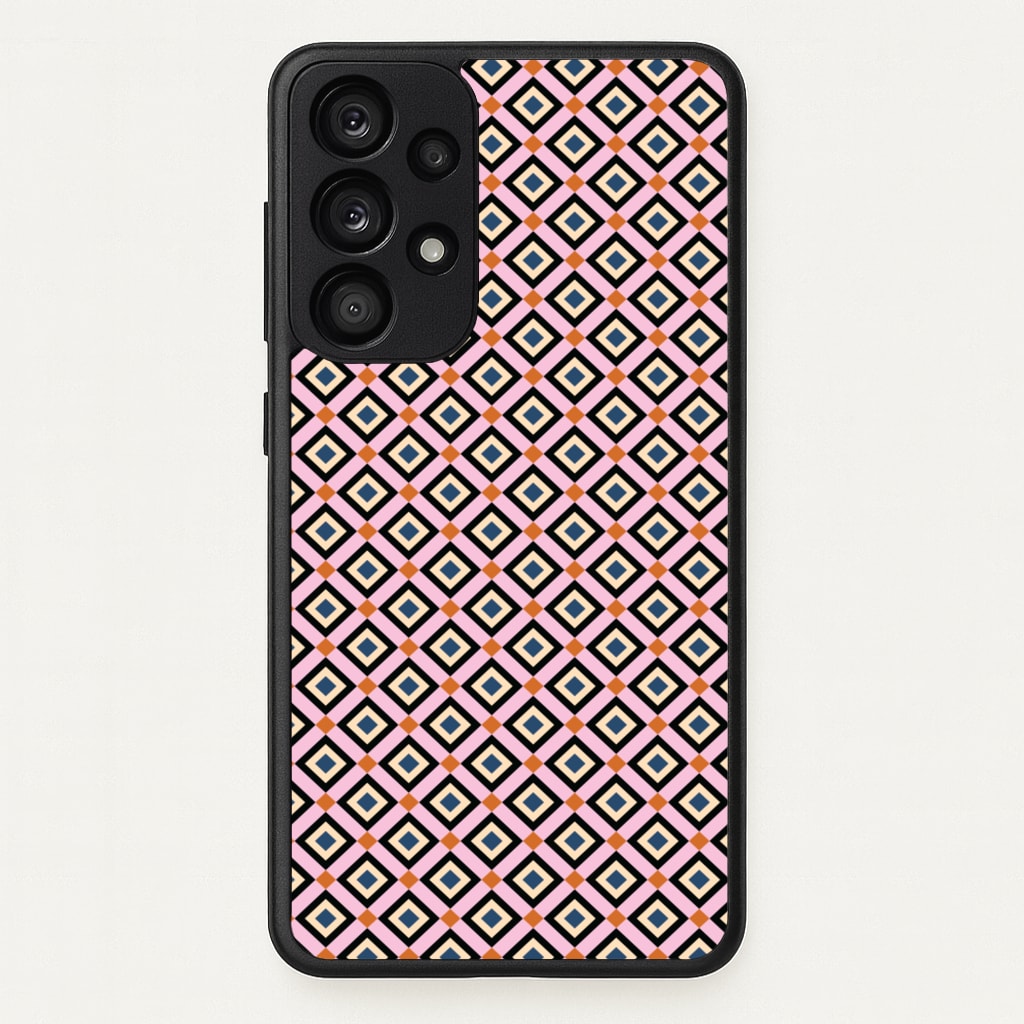 Retro Diamonds Pattern - Abstract Patterns Phone Case for Galaxy A53