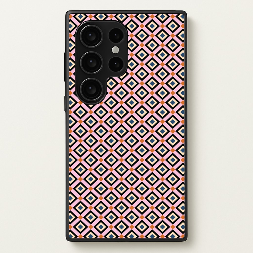 Retro Diamonds Pattern - Abstract Patterns Phone Case for Galaxy S24 Ultra