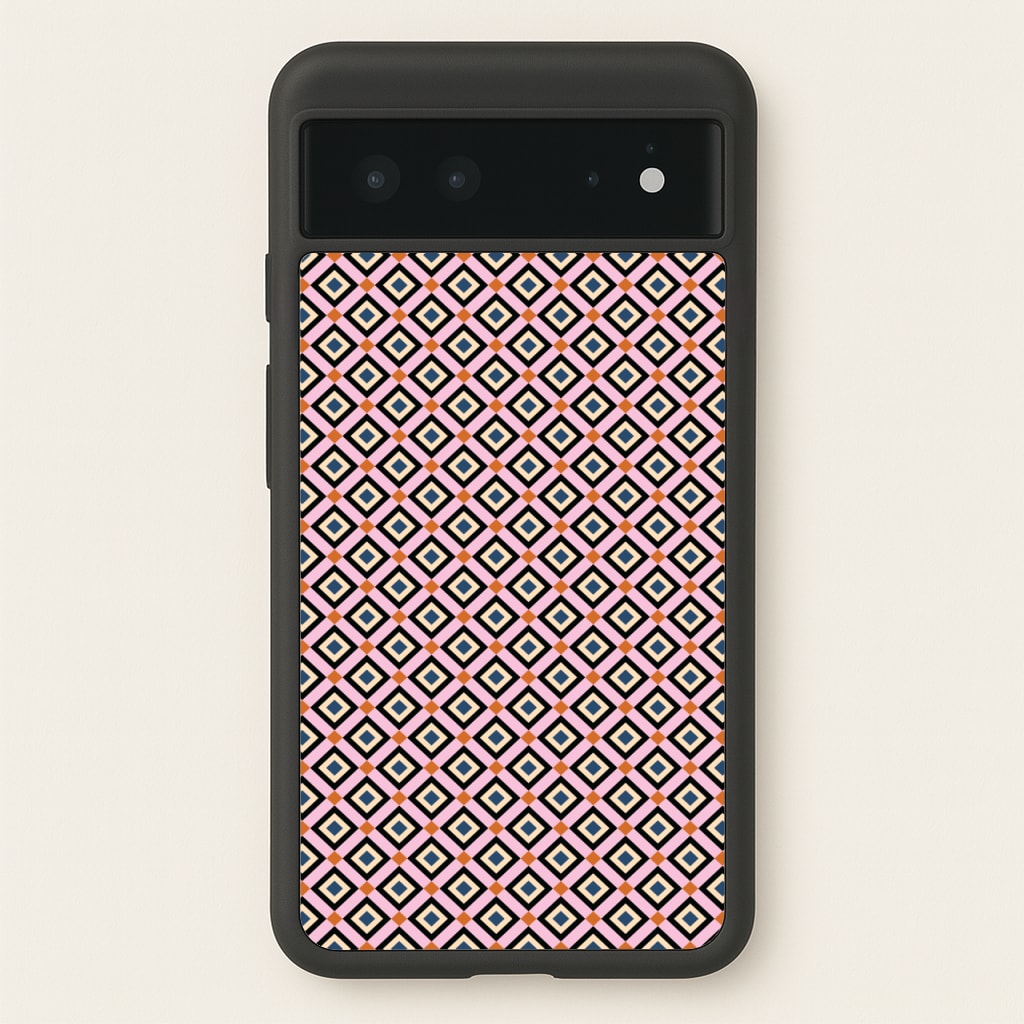 Retro Diamonds Pattern - Abstract Patterns Phone Case for Google Pixel 6