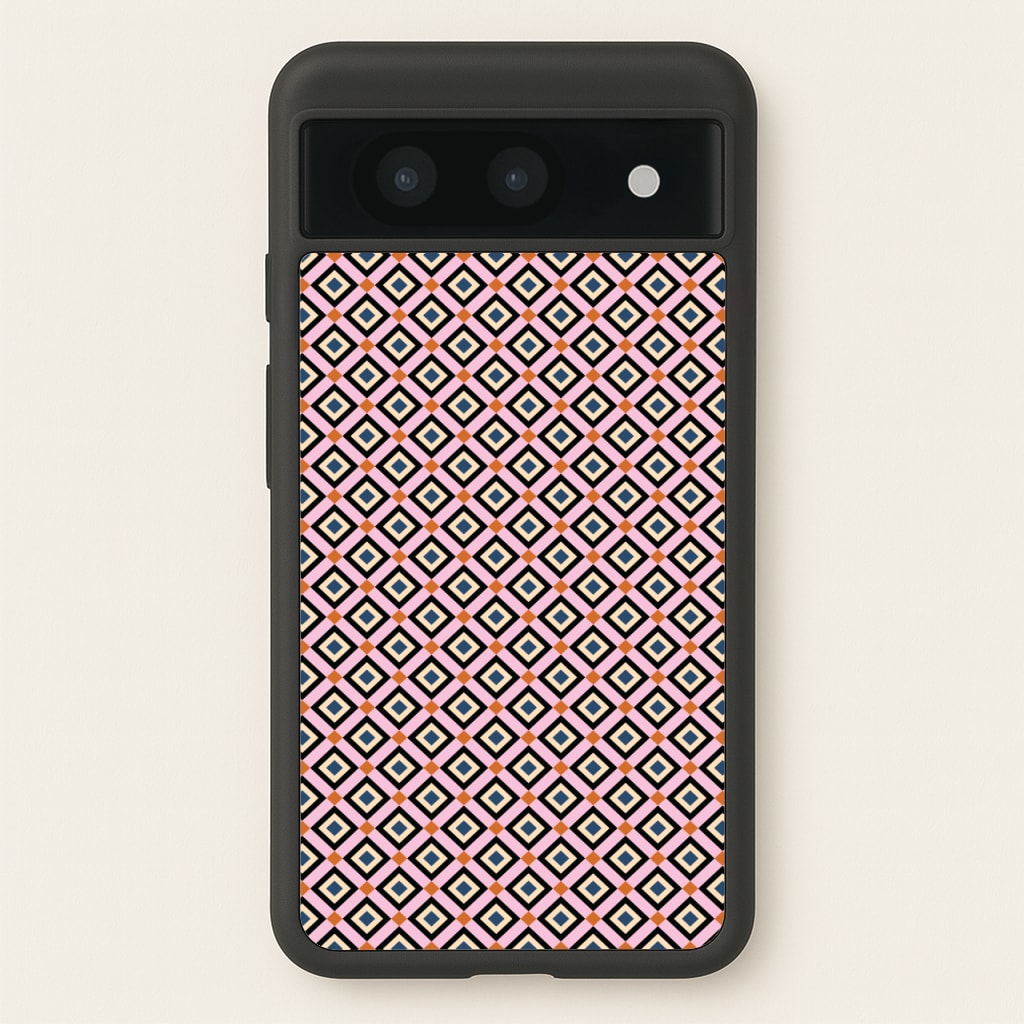 Retro Diamonds Pattern - Abstract Patterns Phone Case for Google Pixel 8a