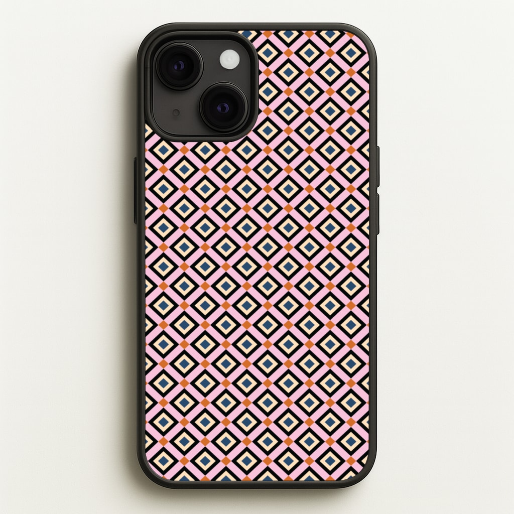 Retro Diamonds Pattern - Abstract Patterns Phone Case for iPhone 13 Mini