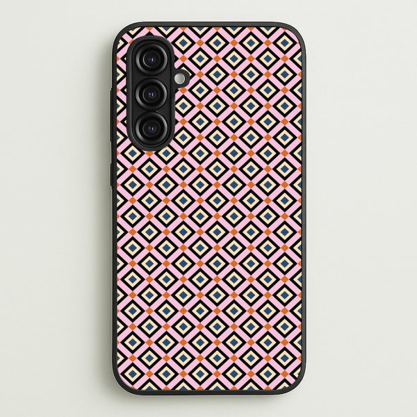 Retro Diamonds Pattern - Abstract Patterns Phone Case for Galaxy A16