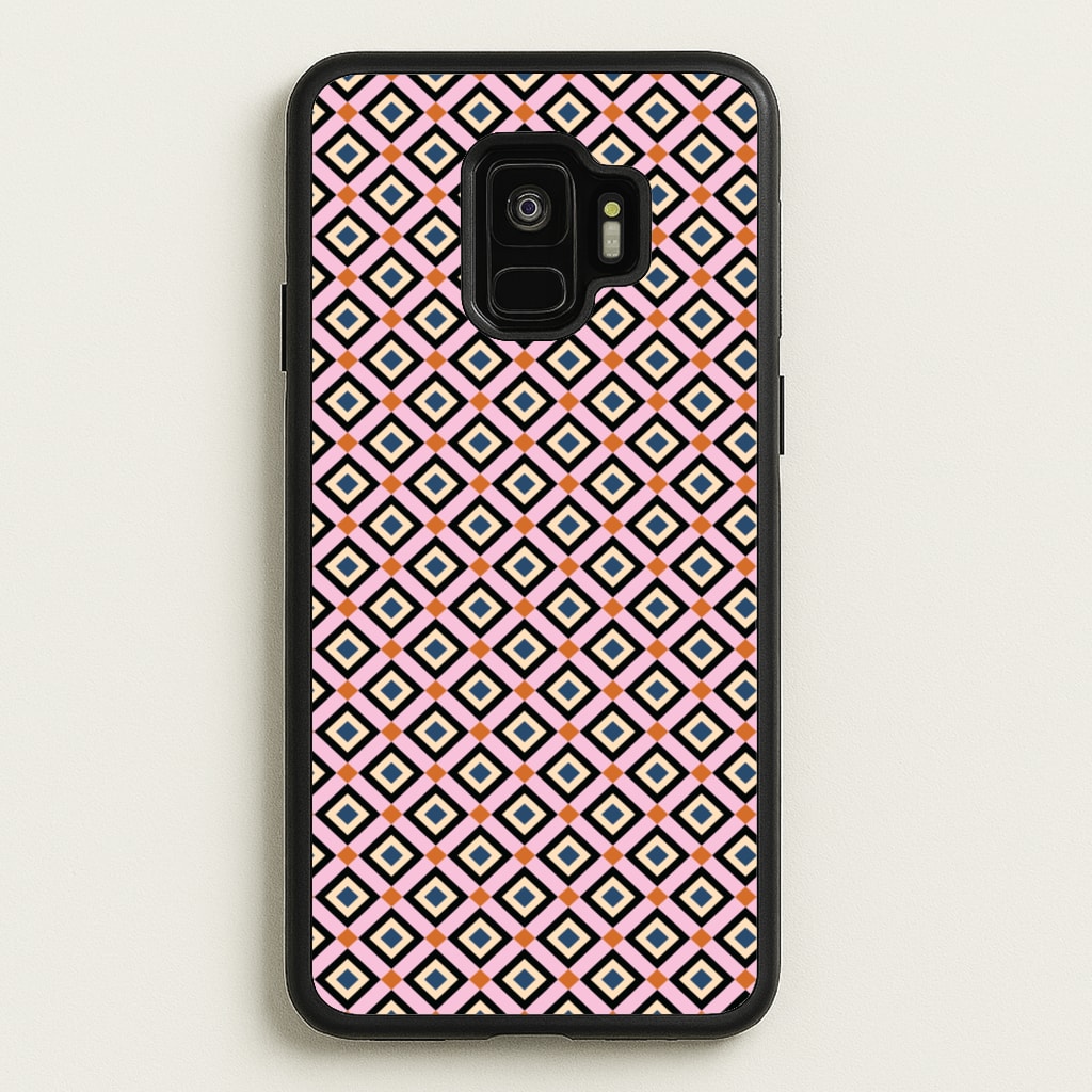 Retro Diamonds Pattern - Abstract Patterns Phone Case for Galaxy S9