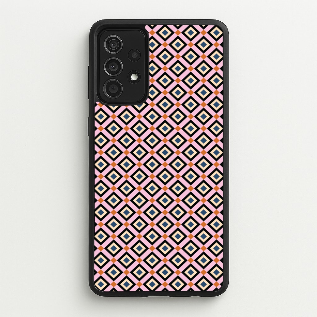 Retro Diamonds Pattern - Abstract Patterns Phone Case for Galaxy A52 / A52s