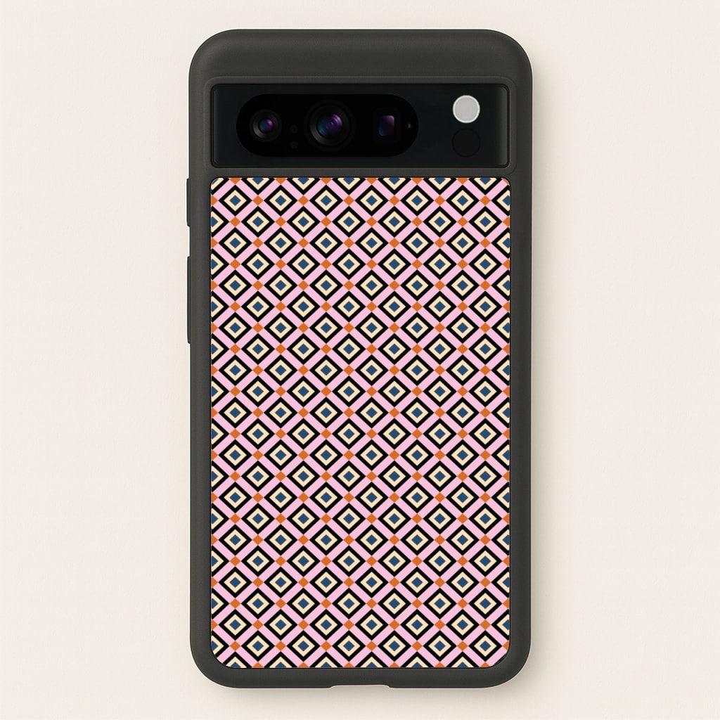 Retro Diamonds Pattern - Abstract Patterns Phone Case for Google Pixel 8 Pro