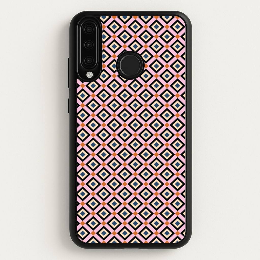 Retro Diamonds Pattern - Abstract Patterns Phone Case for Huawei P30 Lite
