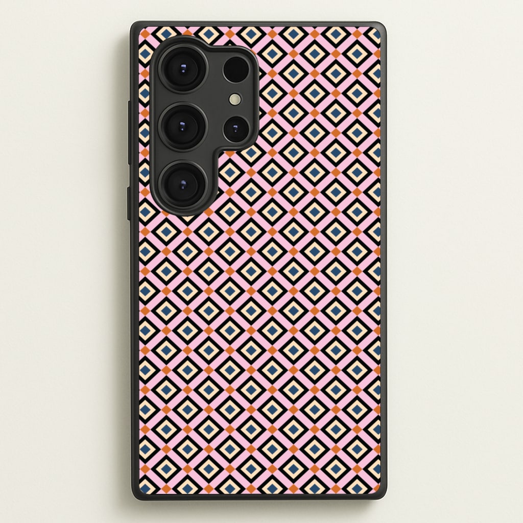 Retro Diamonds Pattern - Abstract Patterns Phone Case for Galaxy S25 Ultra