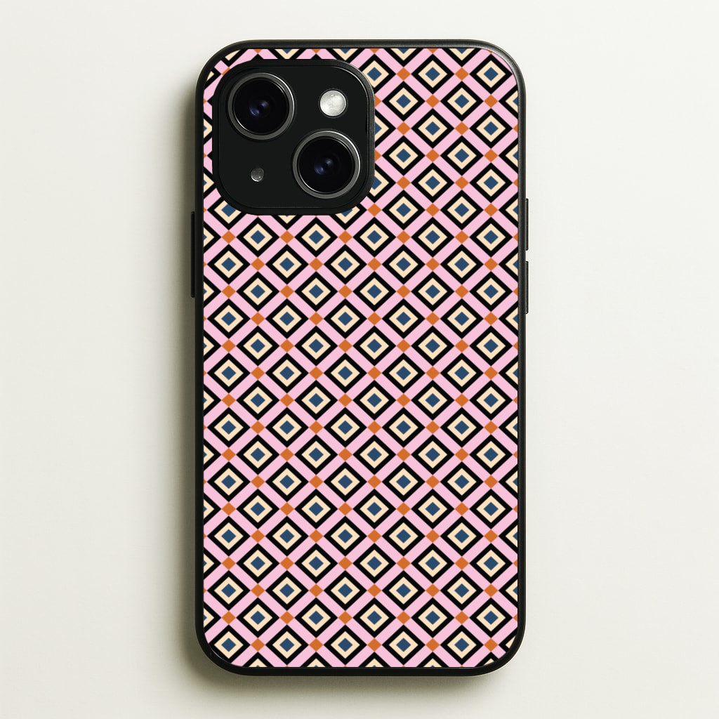 Retro Diamonds Pattern - Abstract Patterns Phone Case for iPhone 15 Plus