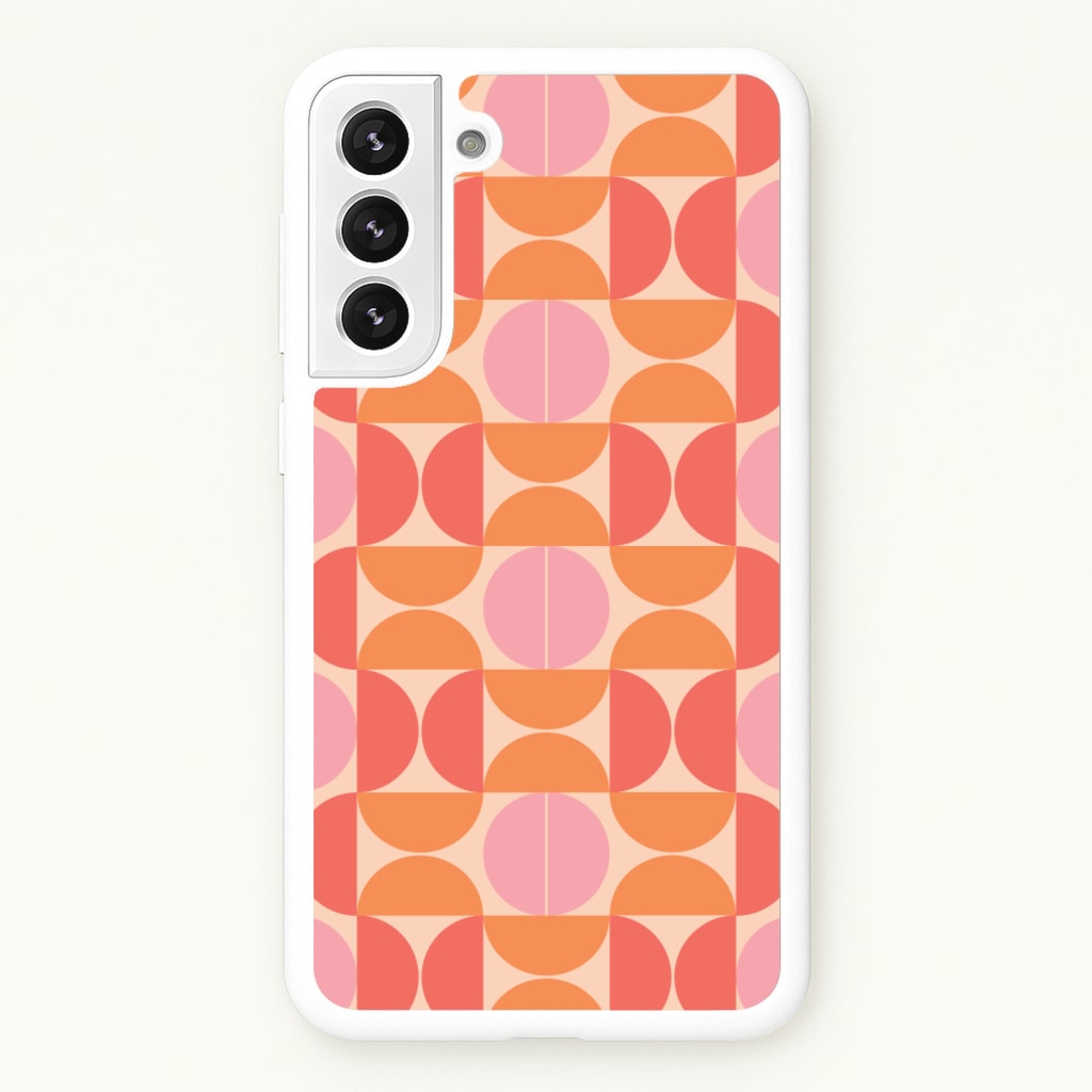 Retro Semi Circles Pattern - Abstract Patterns Phone Case for Galaxy S22