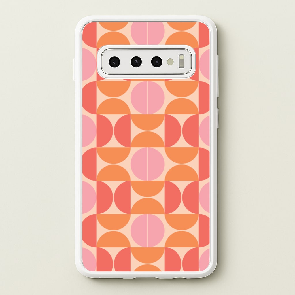 Retro Semi Circles Pattern - Abstract Patterns Phone Case for Galaxy S10