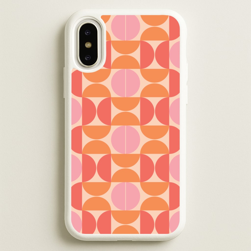 Retro Semi Circles Pattern - Abstract Patterns Phone Case for iPhone X / XS