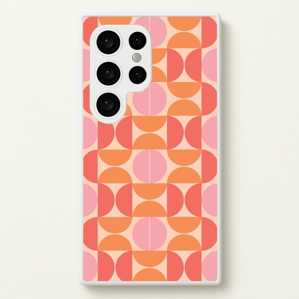Retro Semi Circles Pattern - Abstract Patterns Phone Case for Galaxy S24 Ultra