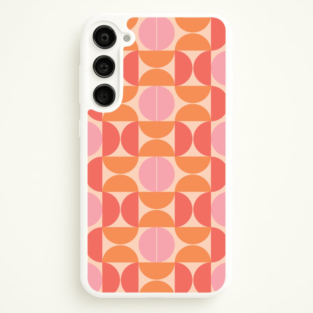 Retro Semi Circles Pattern - Abstract Patterns Phone Case for Galaxy S23