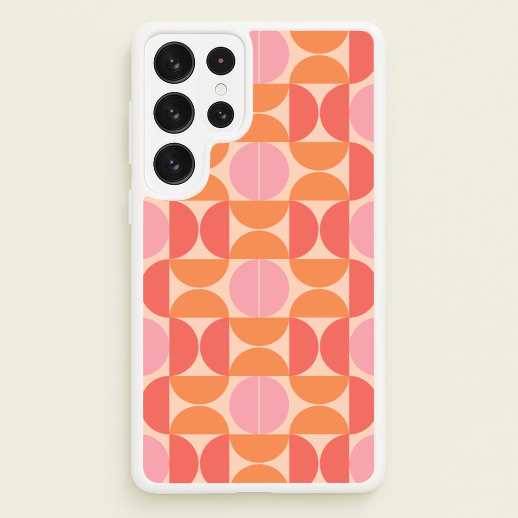 Retro Semi Circles Pattern - Abstract Patterns Phone Case for Galaxy S23 Ultra