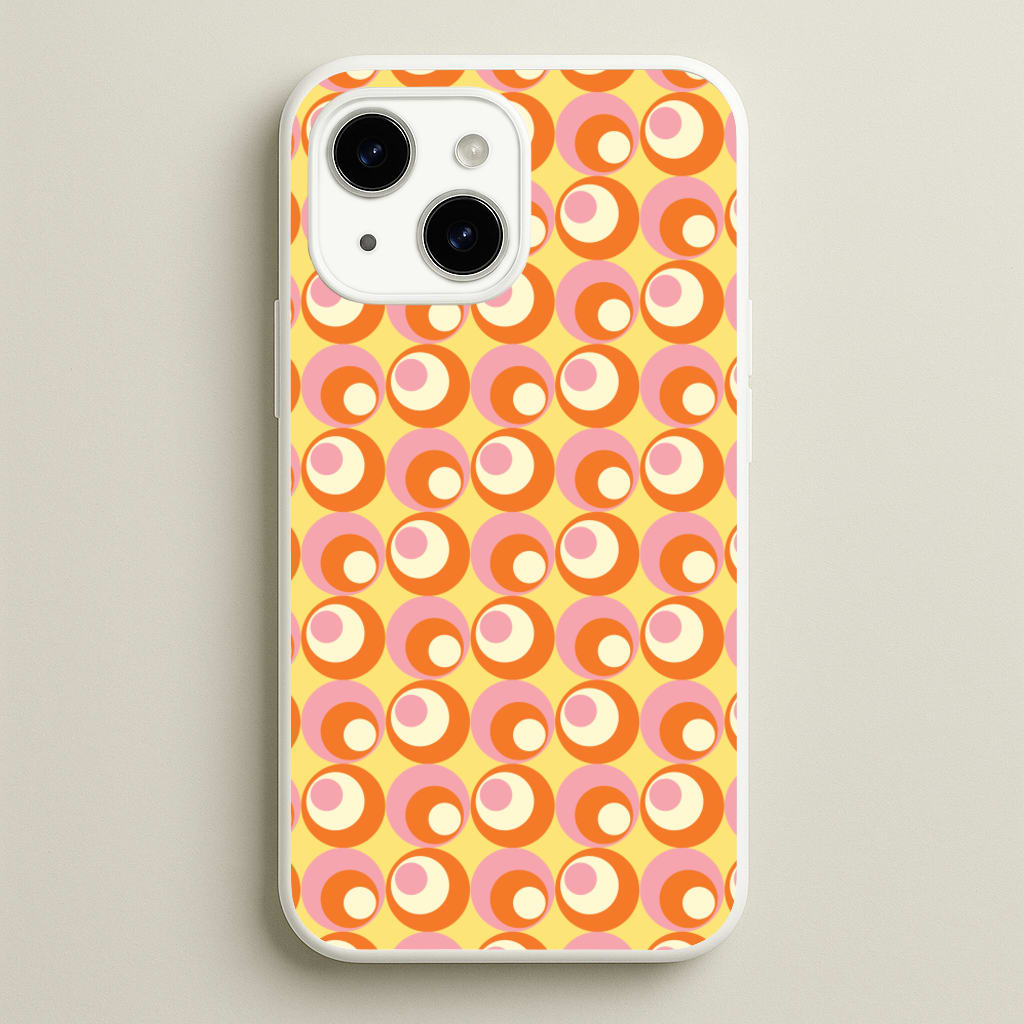Colourful Circles Retro Pattern - Abstract Patterns Phone Case for iPhone 14