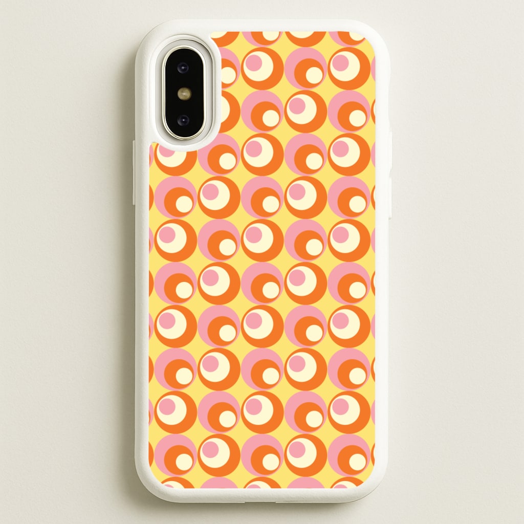 Colourful Circles Retro Pattern - Abstract Patterns Phone Case for iPhone X / XS