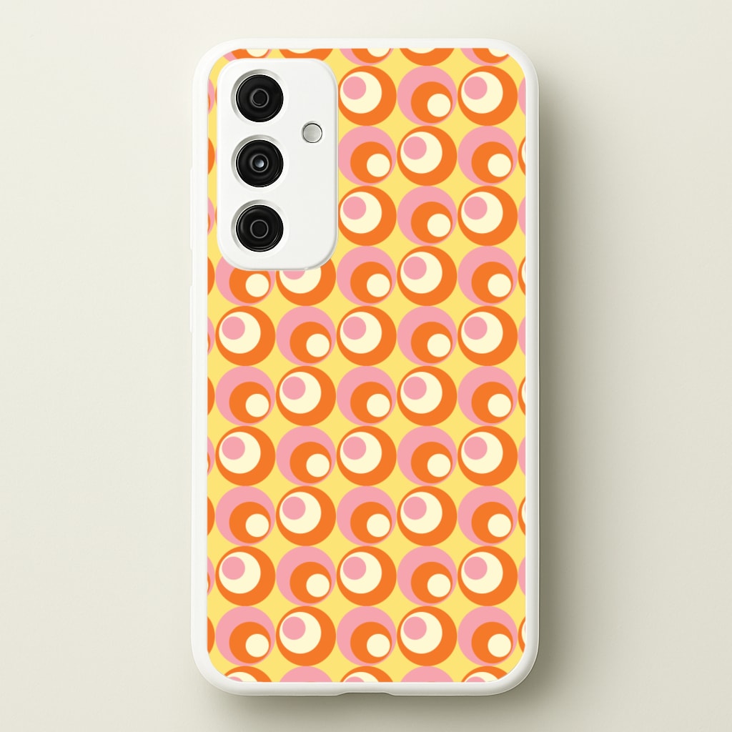 Colourful Circles Retro Pattern - Abstract Patterns Phone Case for Galaxy A35