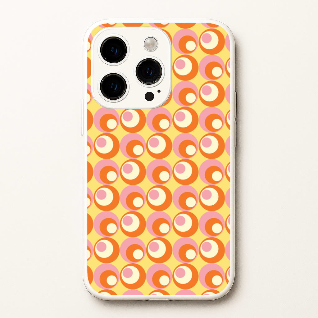 Colourful Circles Retro Pattern - Abstract Patterns Phone Case for iPhone 15 Pro Max