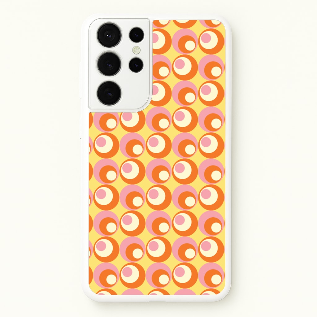 Colourful Circles Retro Pattern - Abstract Patterns Phone Case for Galaxy S21 Ultra
