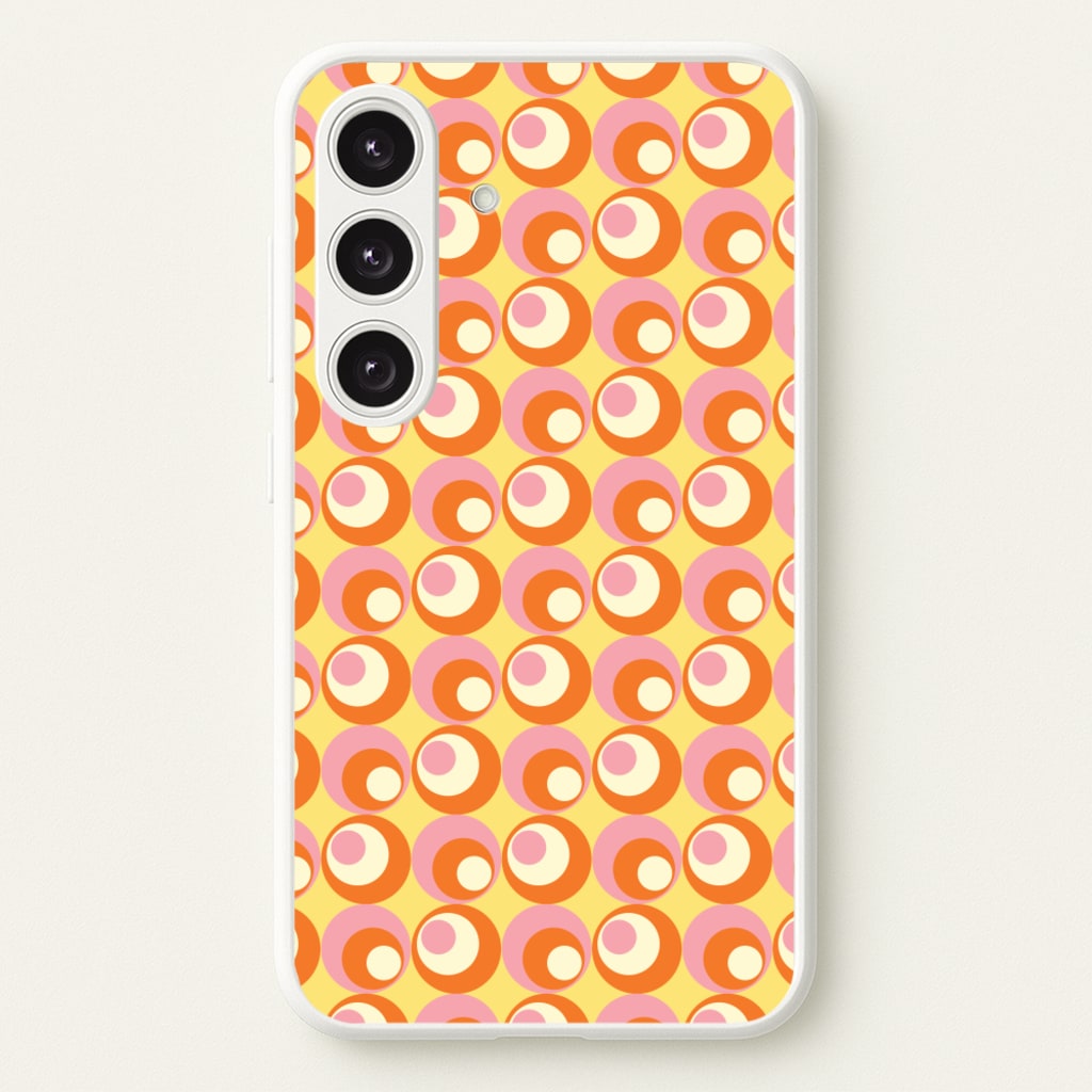 Colourful Circles Retro Pattern - Abstract Patterns Phone Case for Galaxy S24FE