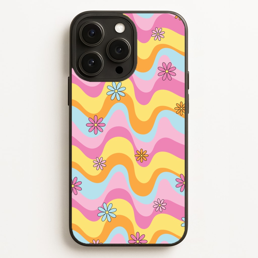 Summer Waves Retro Pattern - Abstract Patterns Phone Case for iPhone 16 Pro Max