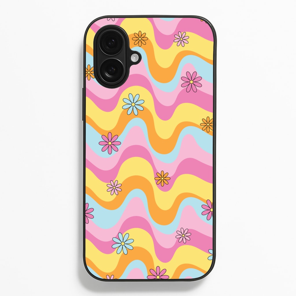 Summer Waves Retro Pattern - Abstract Patterns Phone Case for iPhone 16 Plus