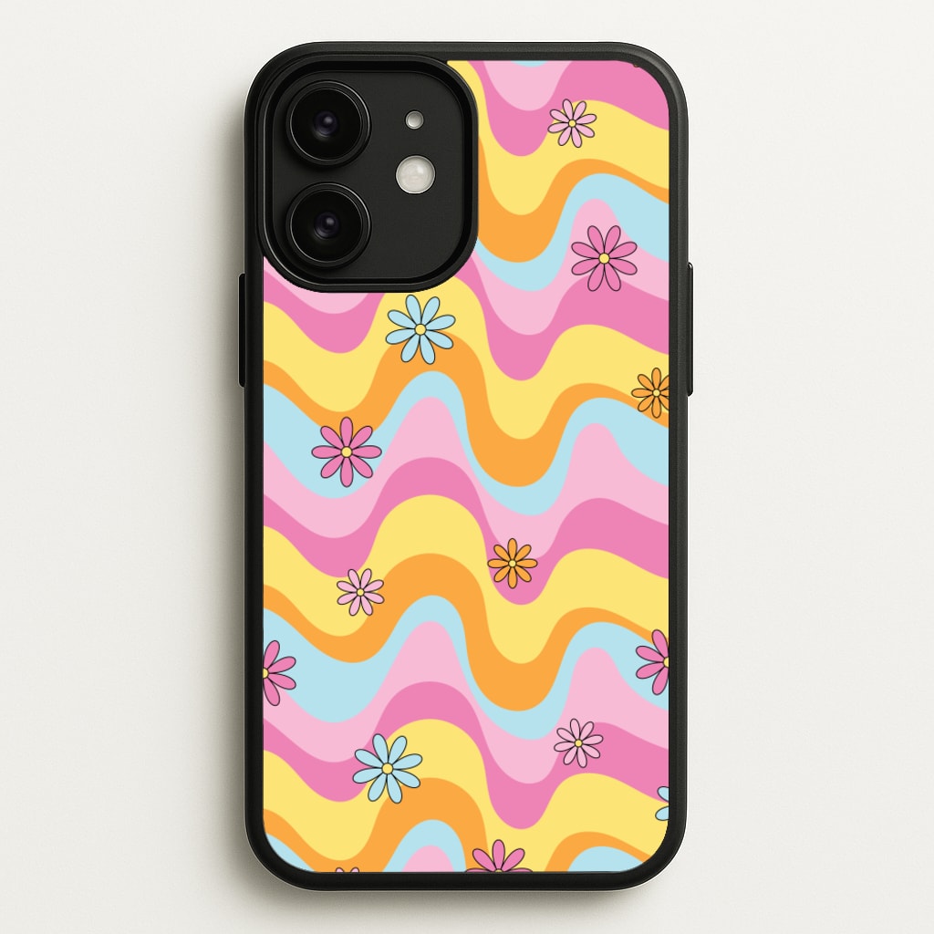 Summer Waves Retro Pattern - Abstract Patterns Phone Case for iPhone 11