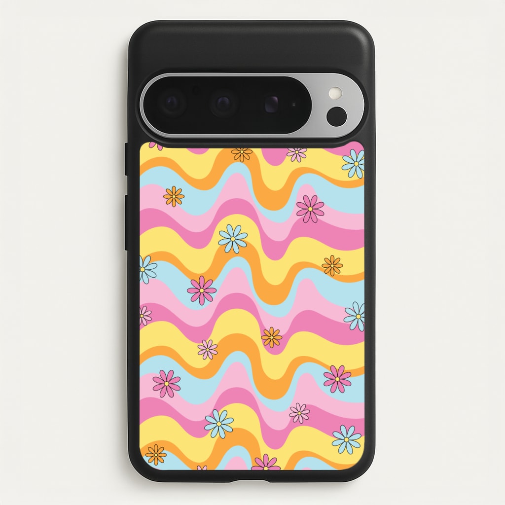 Summer Waves Retro Pattern - Abstract Patterns Phone Case for Google Pixel 9 Pro XL