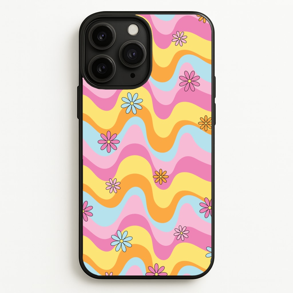 Summer Waves Retro Pattern - Abstract Patterns Phone Case for iPhone 11 Pro Max