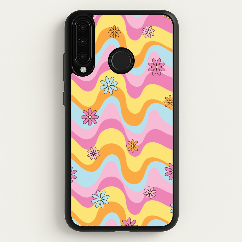 Summer Waves Retro Pattern - Abstract Patterns Phone Case for Huawei P30 Lite