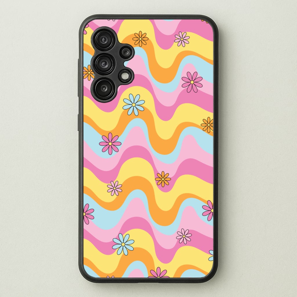 Summer Waves Retro Pattern - Abstract Patterns Phone Case for Galaxy A13