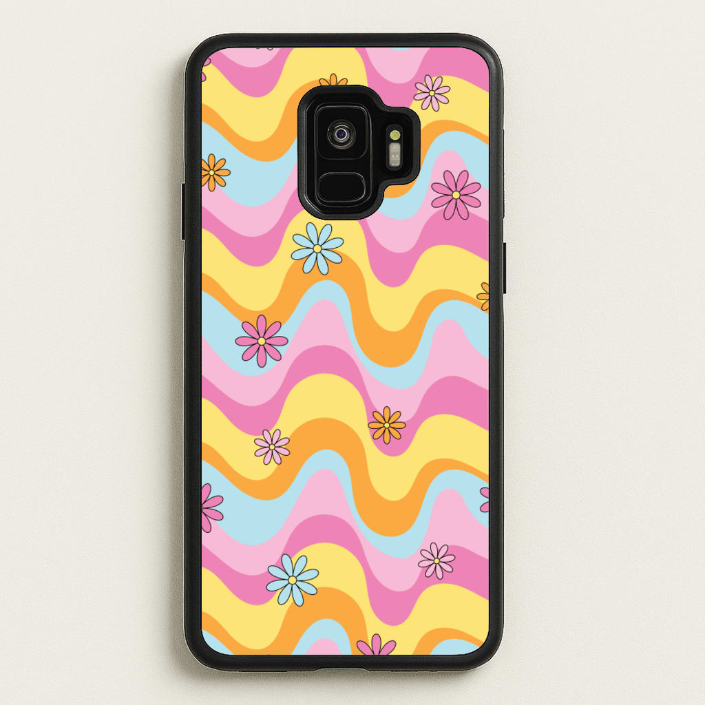 Summer Waves Retro Pattern - Abstract Patterns Phone Case for Galaxy S9