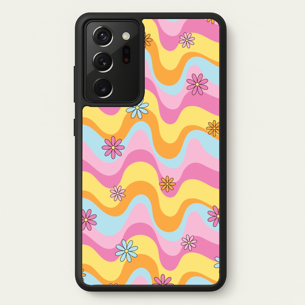 Summer Waves Retro Pattern - Abstract Patterns Phone Case for Galaxy Note 20 Ultra