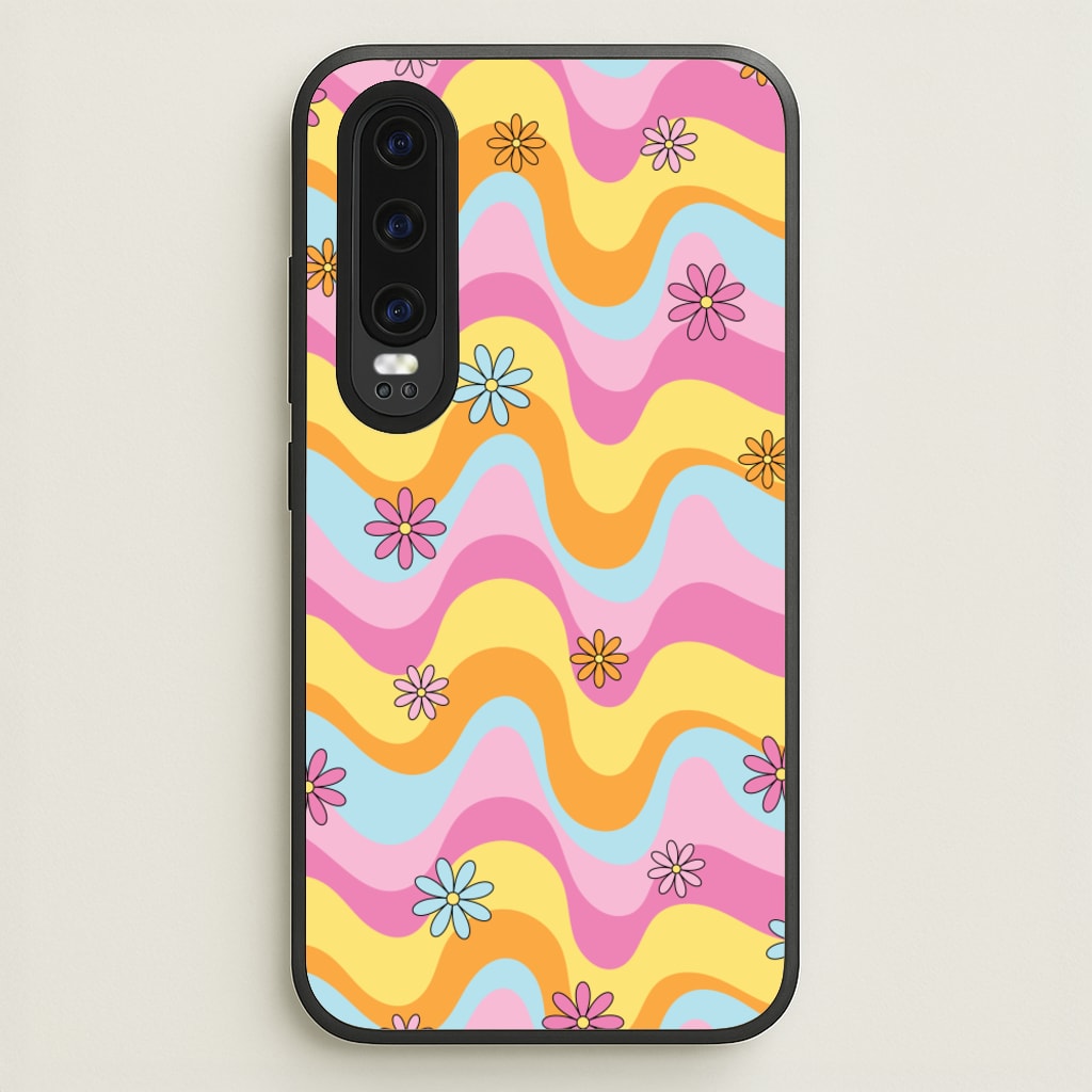 Summer Waves Retro Pattern - Abstract Patterns Phone Case for Huawei P30