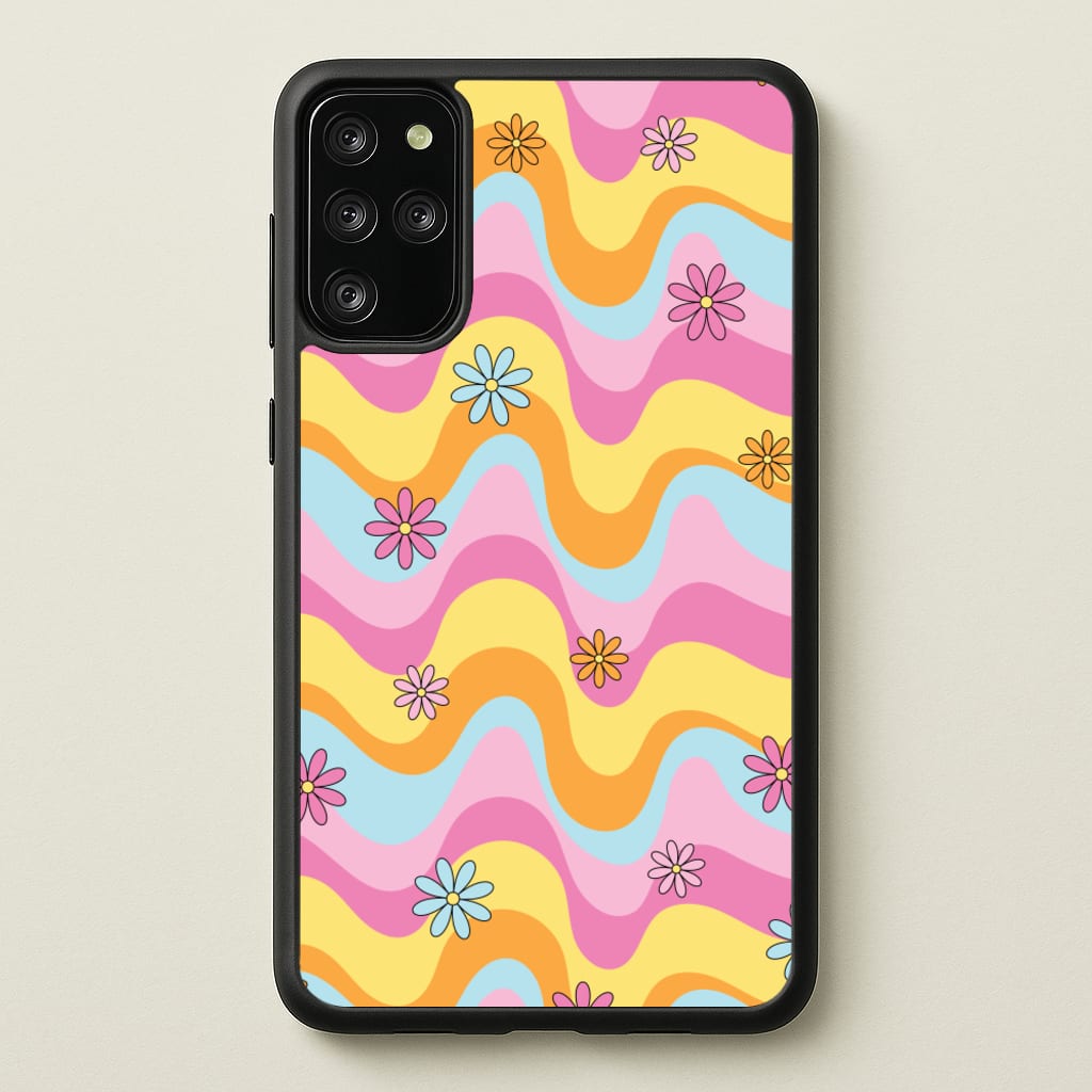 Summer Waves Retro Pattern - Abstract Patterns Phone Case for Galaxy S20 Plus