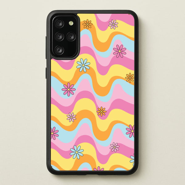 Summer Waves Retro Pattern - Abstract Patterns Phone Case for Galaxy S20 Plus