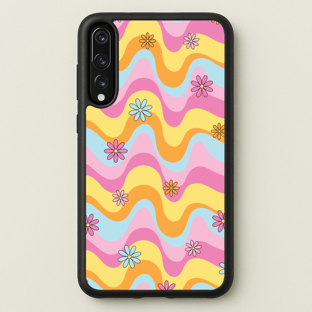 Summer Waves Retro Pattern - Abstract Patterns Phone Case for Huawei P20 Pro