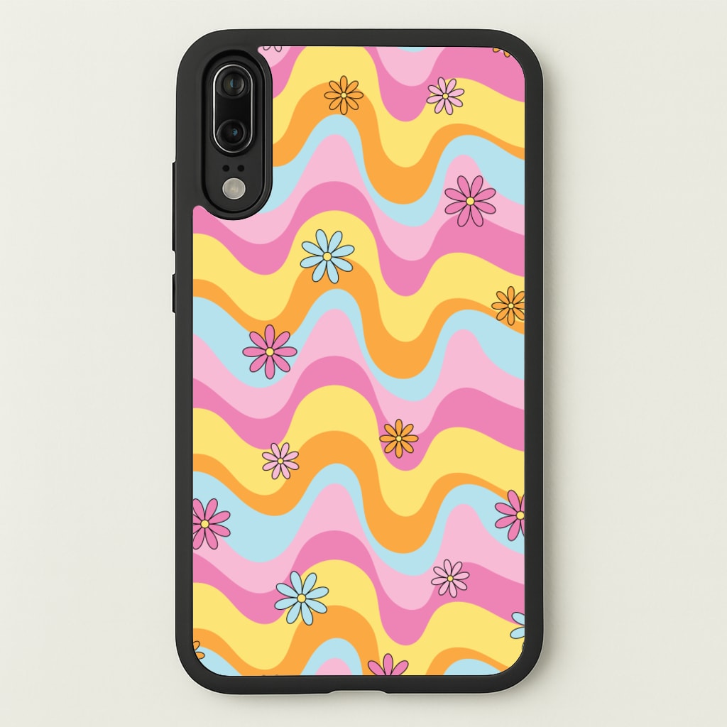 Summer Waves Retro Pattern - Abstract Patterns Phone Case for Huawei P20