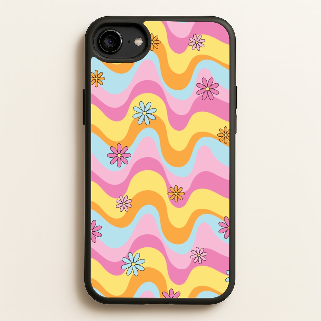 Summer Waves Retro Pattern - Abstract Patterns Phone Case for iPhone 6 / 7 / 8 / SE
