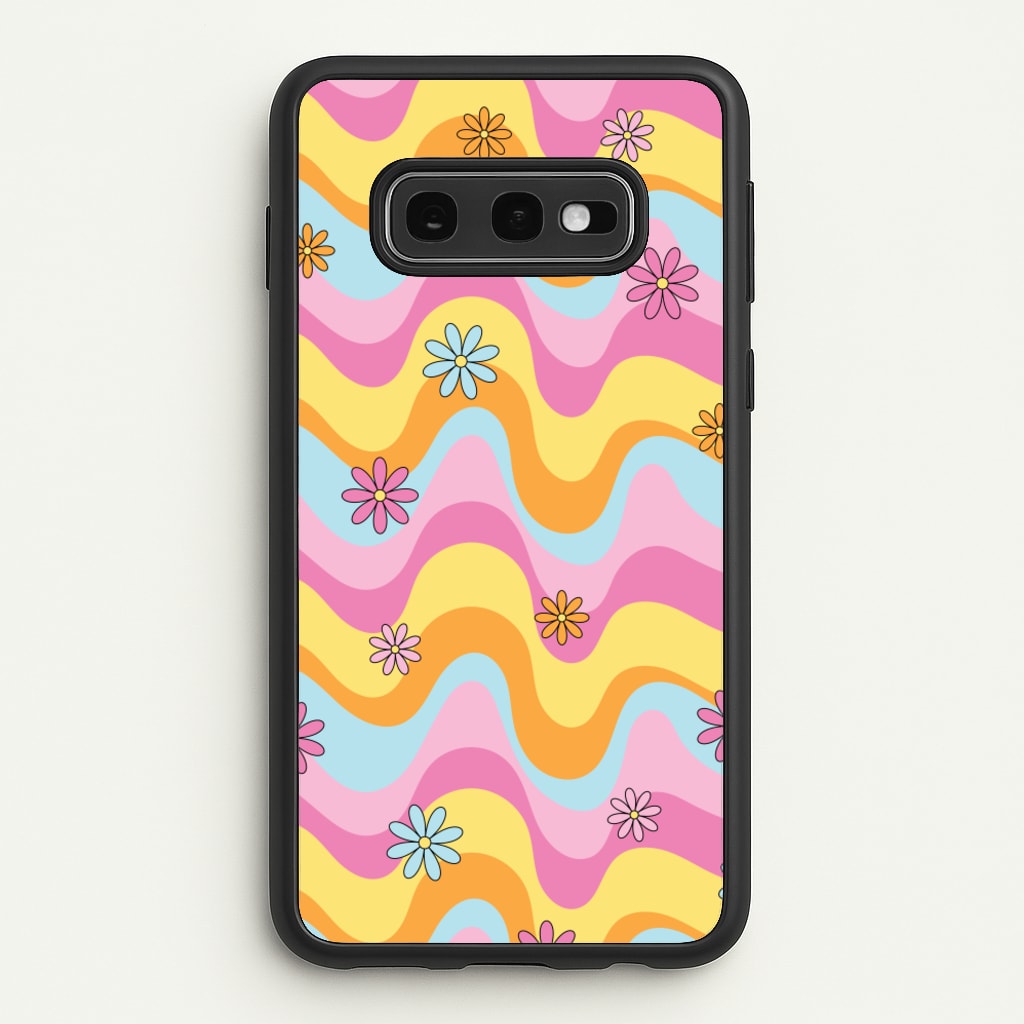 Summer Waves Retro Pattern - Abstract Patterns Phone Case for Galaxy S10e